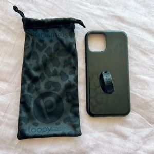 Loopy iPhone 11 Pro Phone Case in Midnight Black Leopard